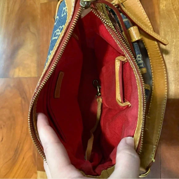 Dooney & Bourke Blue and Tan Shoulder Bag - Picture 8 of 16